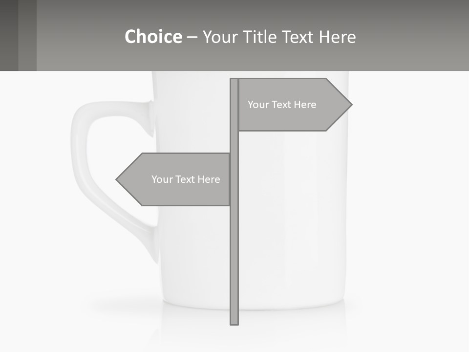A White Coffee Mug With A Gray Background PowerPoint Template