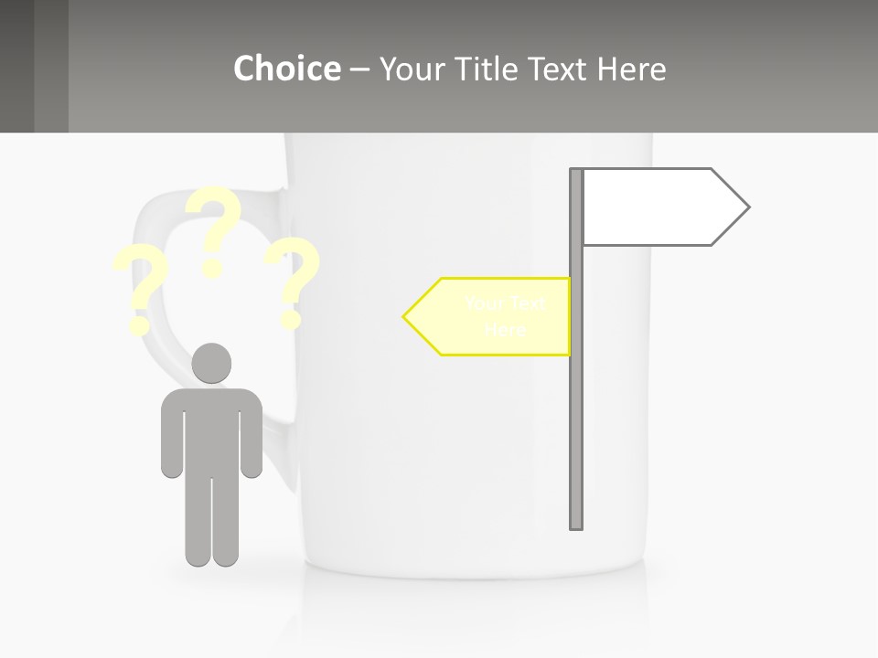 A White Coffee Mug With A Gray Background PowerPoint Template