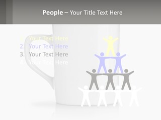 A White Coffee Mug With A Gray Background PowerPoint Template