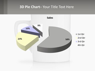 A White Coffee Mug With A Gray Background PowerPoint Template