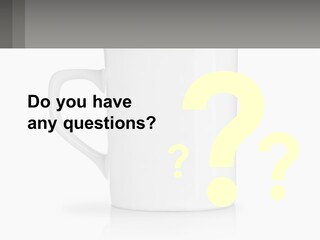 A White Coffee Mug With A Gray Background PowerPoint Template