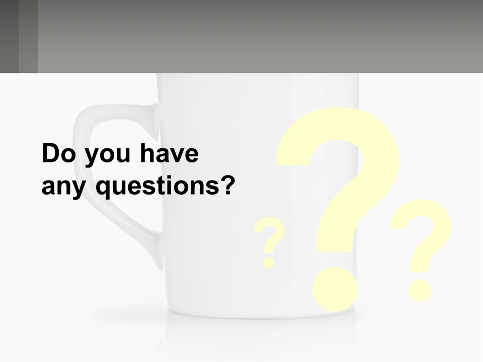 A White Coffee Mug With A Gray Background PowerPoint Template