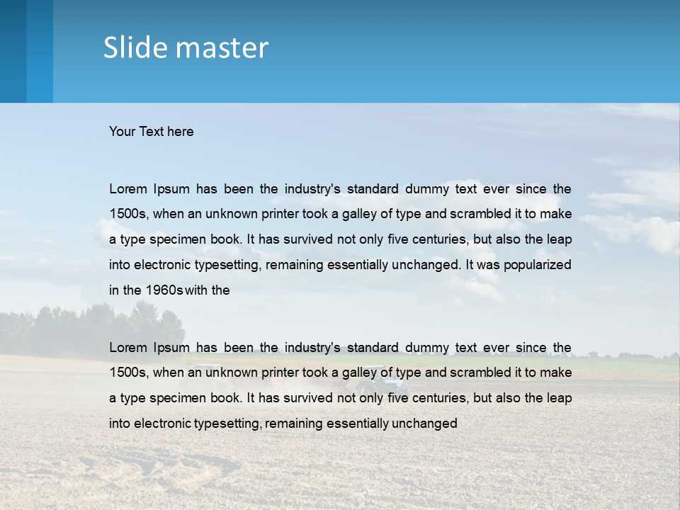 A Tractor Plowing A Field On A Sunny Day PowerPoint Template