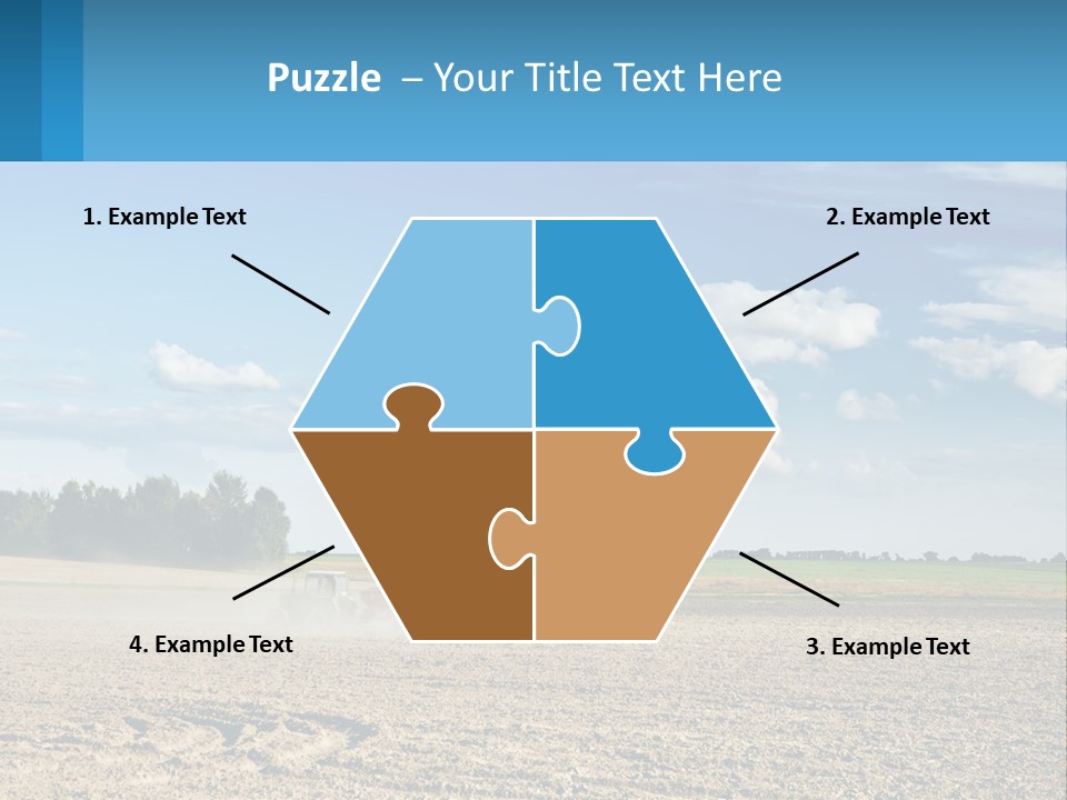 A Tractor Plowing A Field On A Sunny Day PowerPoint Template