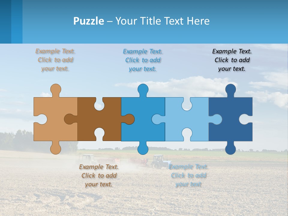 A Tractor Plowing A Field On A Sunny Day PowerPoint Template