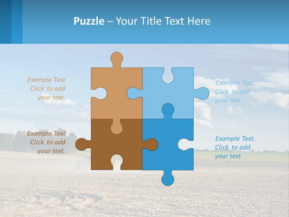 A Tractor Plowing A Field On A Sunny Day PowerPoint Template