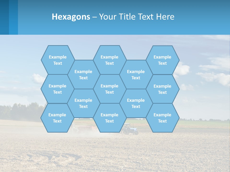 A Tractor Plowing A Field On A Sunny Day PowerPoint Template