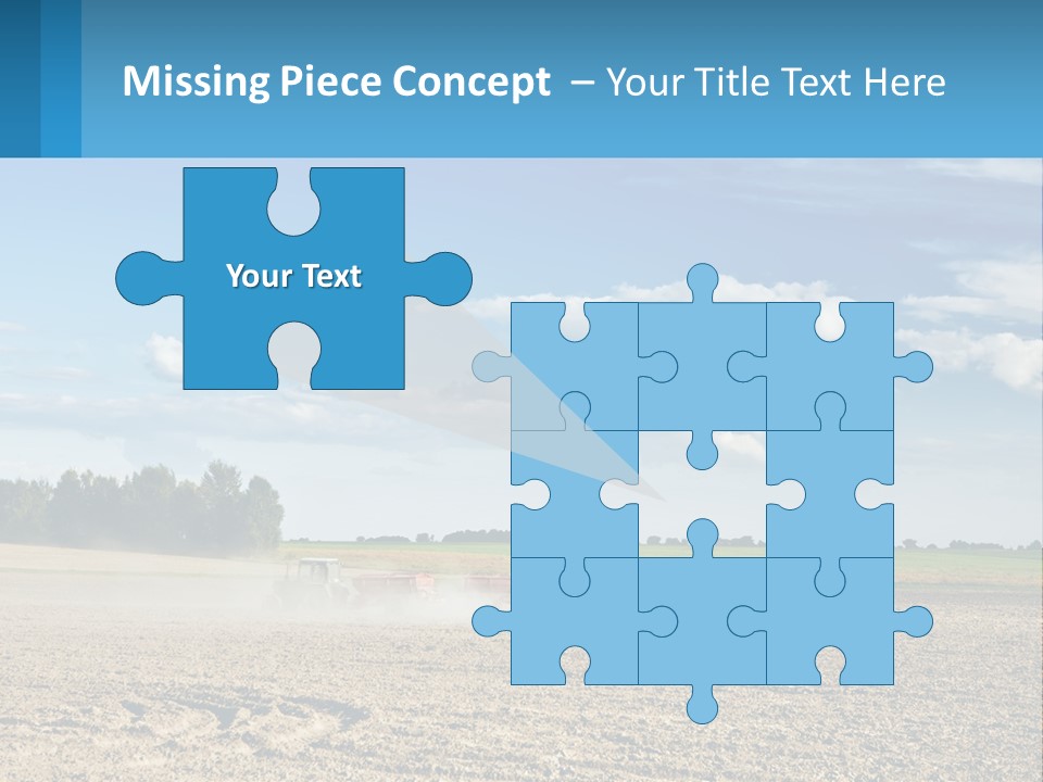 A Tractor Plowing A Field On A Sunny Day PowerPoint Template