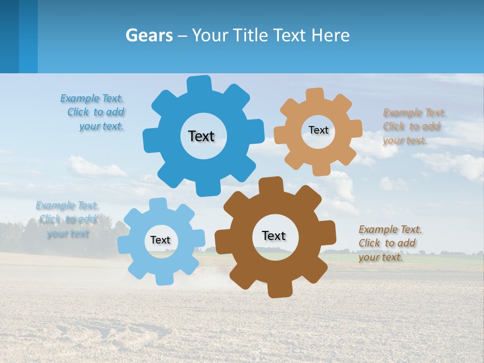 A Tractor Plowing A Field On A Sunny Day PowerPoint Template