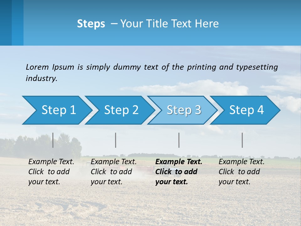 A Tractor Plowing A Field On A Sunny Day PowerPoint Template