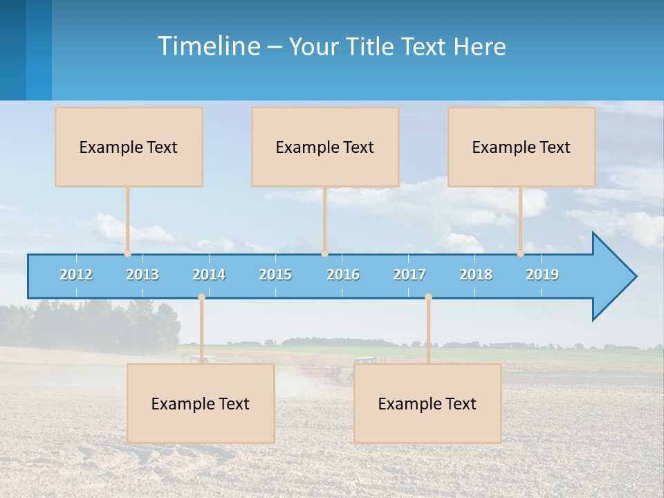 A Tractor Plowing A Field On A Sunny Day PowerPoint Template