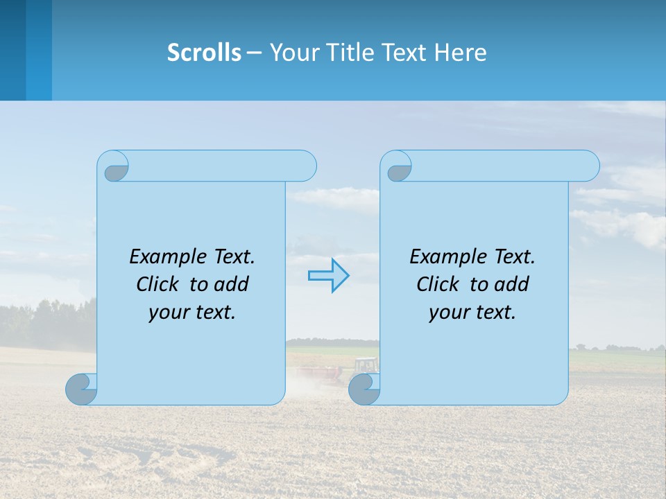 A Tractor Plowing A Field On A Sunny Day PowerPoint Template
