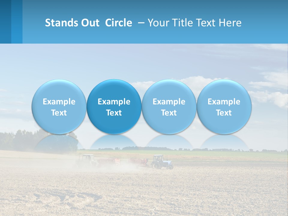 A Tractor Plowing A Field On A Sunny Day PowerPoint Template