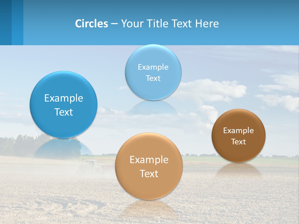 A Tractor Plowing A Field On A Sunny Day PowerPoint Template