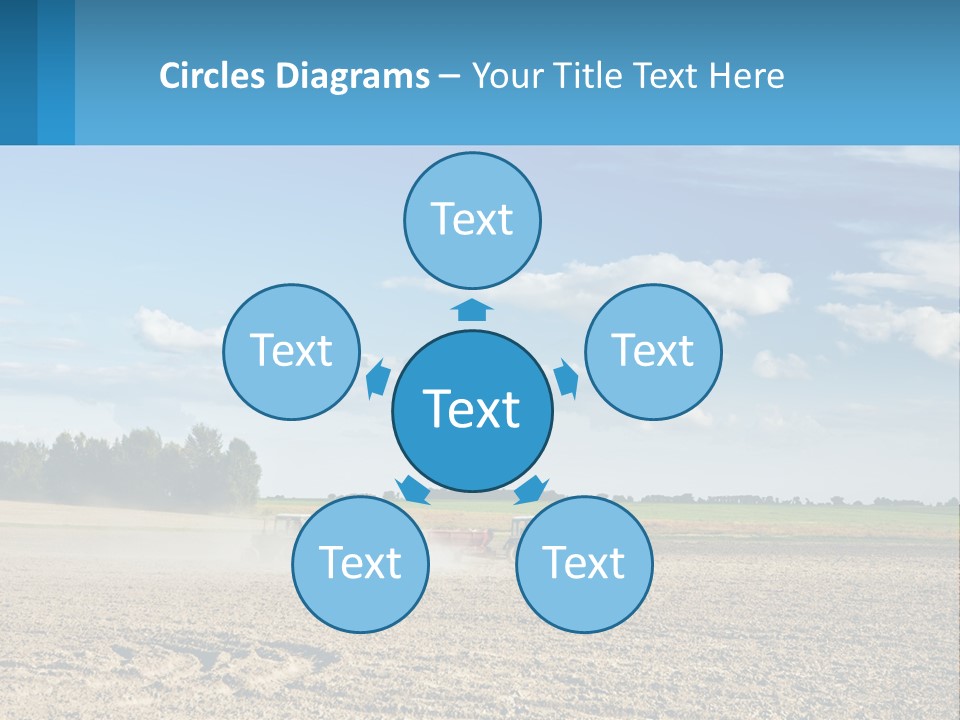 A Tractor Plowing A Field On A Sunny Day PowerPoint Template