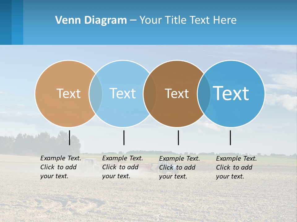 A Tractor Plowing A Field On A Sunny Day PowerPoint Template