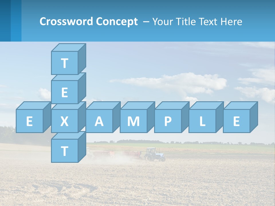 A Tractor Plowing A Field On A Sunny Day PowerPoint Template