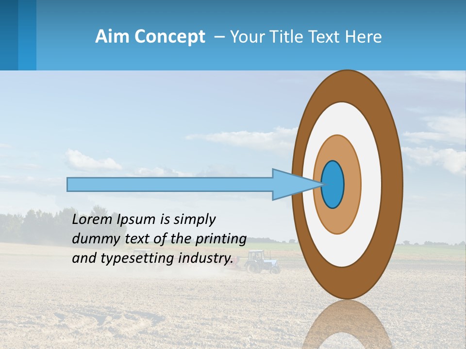 A Tractor Plowing A Field On A Sunny Day PowerPoint Template