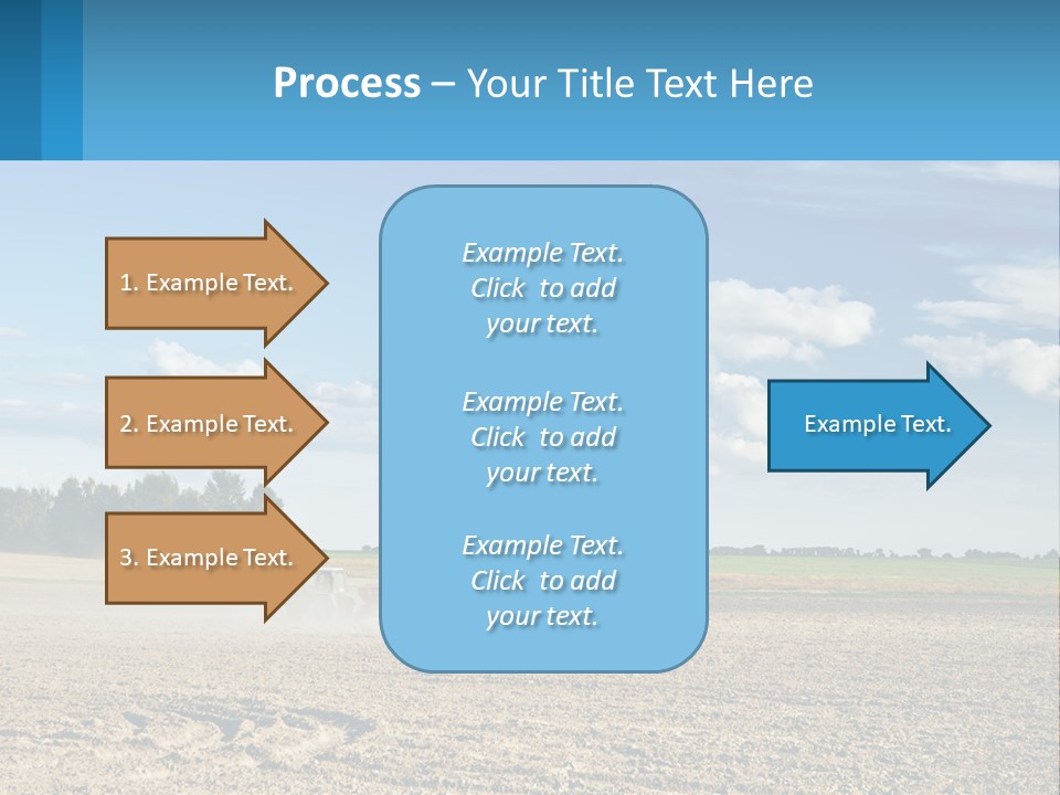 A Tractor Plowing A Field On A Sunny Day PowerPoint Template