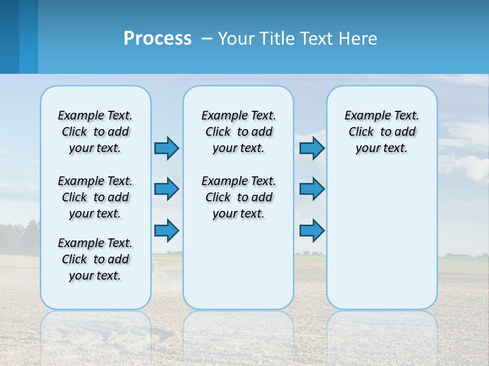 A Tractor Plowing A Field On A Sunny Day PowerPoint Template