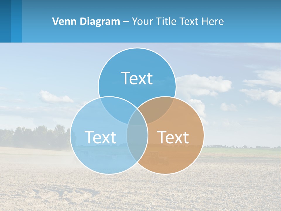 A Tractor Plowing A Field On A Sunny Day PowerPoint Template