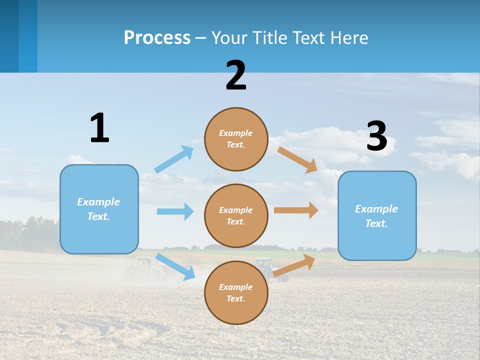 A Tractor Plowing A Field On A Sunny Day PowerPoint Template