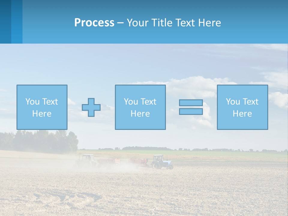 A Tractor Plowing A Field On A Sunny Day PowerPoint Template