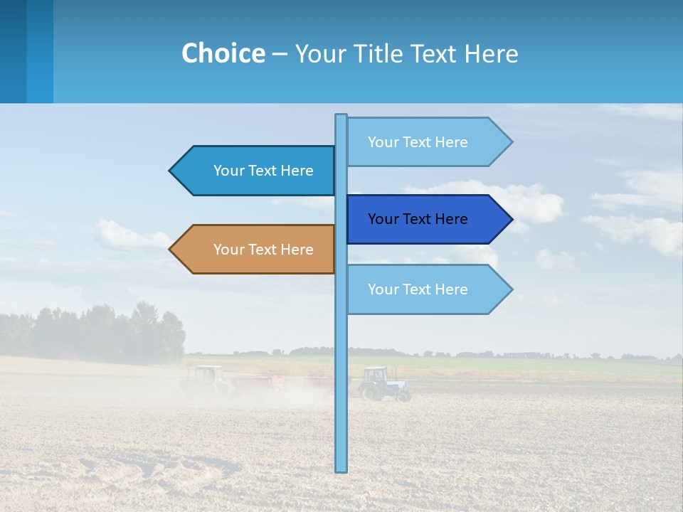 A Tractor Plowing A Field On A Sunny Day PowerPoint Template