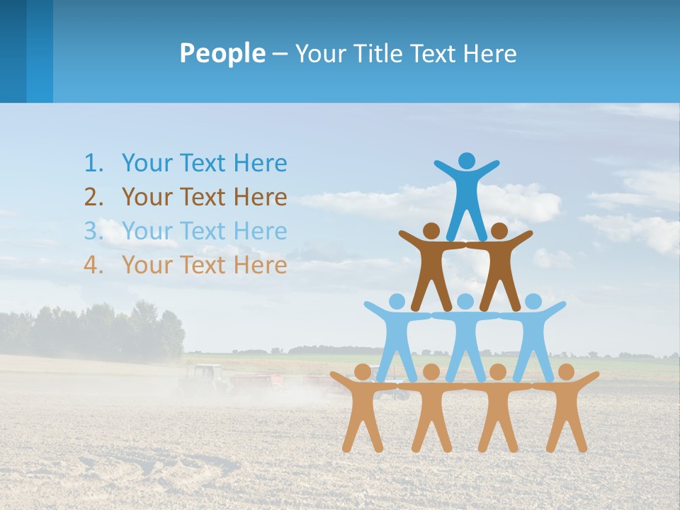 A Tractor Plowing A Field On A Sunny Day PowerPoint Template