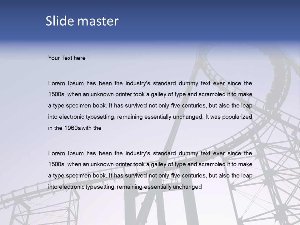 A Roller Coaster In A Roller Coaster Park PowerPoint Template