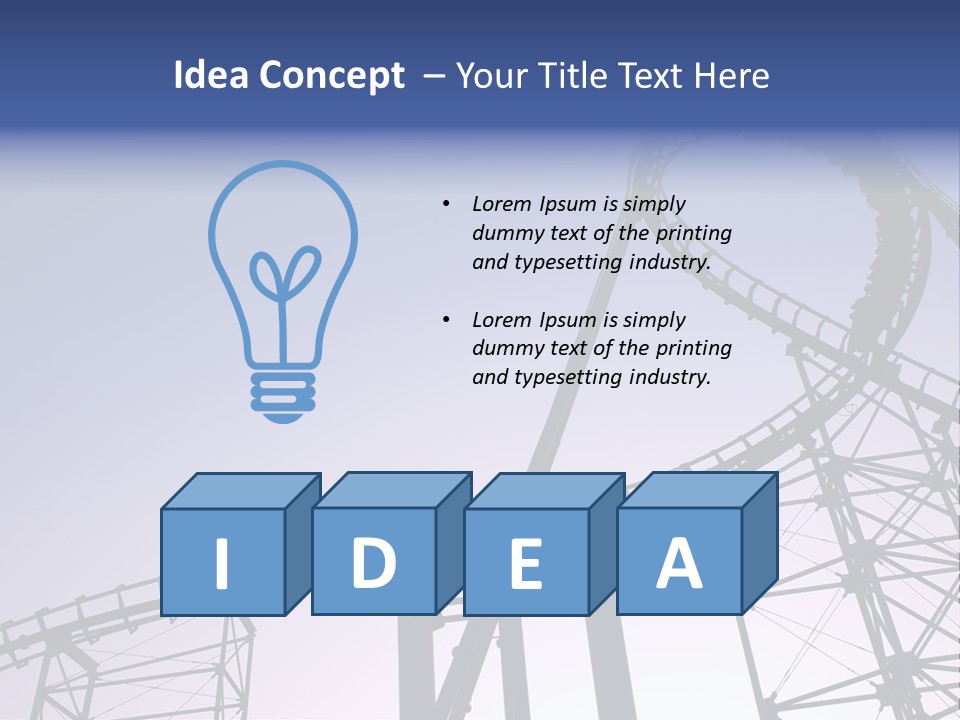 A Roller Coaster In A Roller Coaster Park PowerPoint Template