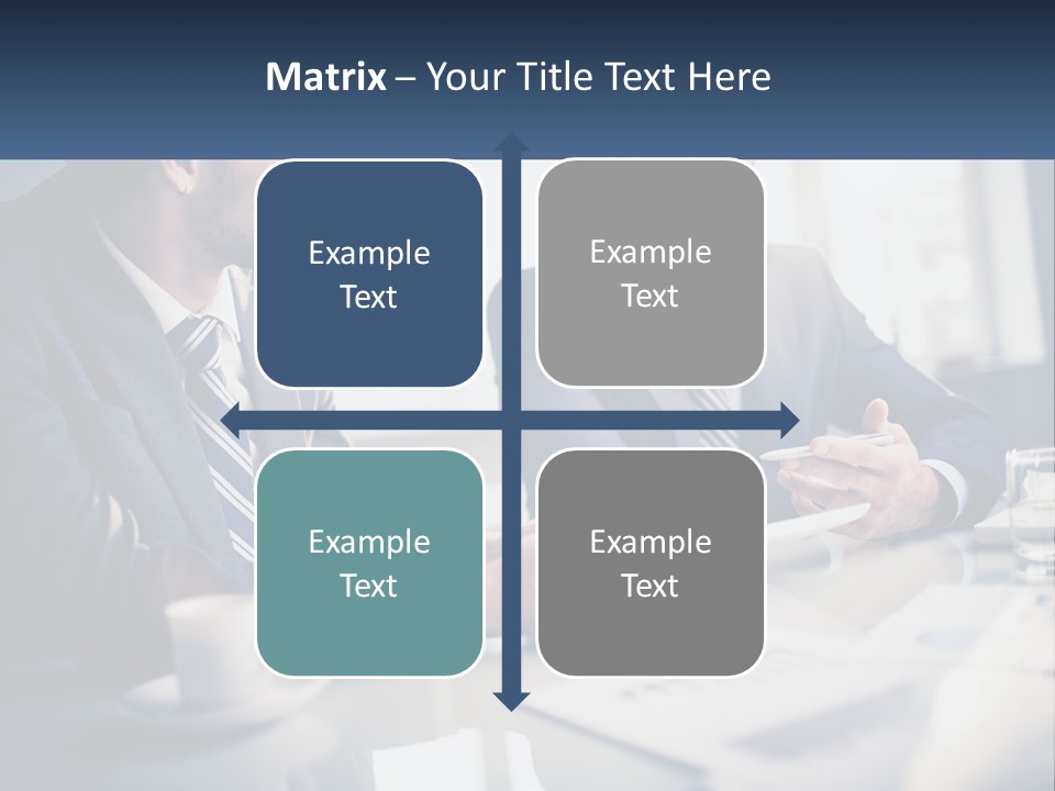 Two Men Sitting At A Table With A Tablet PowerPoint Template