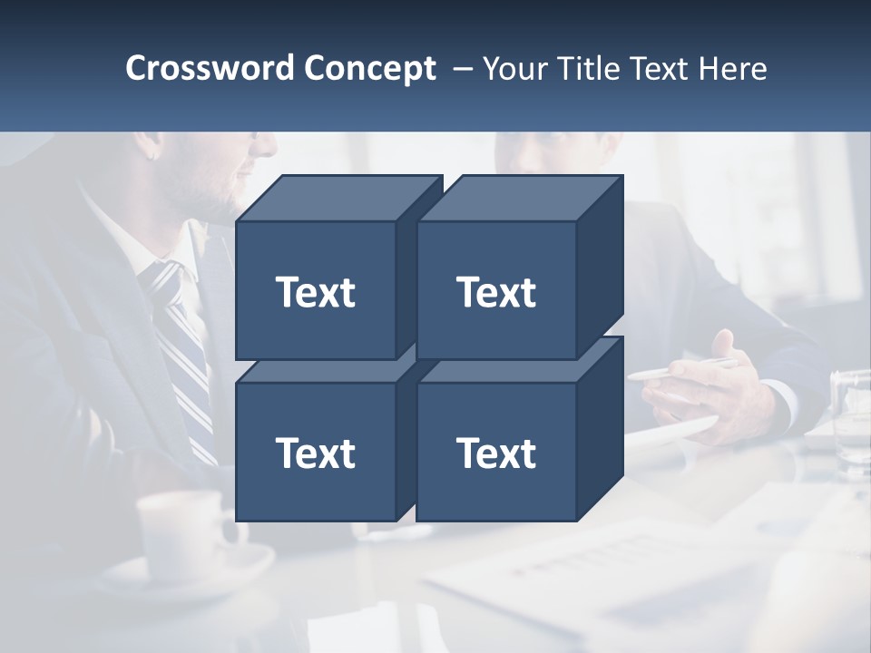 Two Men Sitting At A Table With A Tablet PowerPoint Template