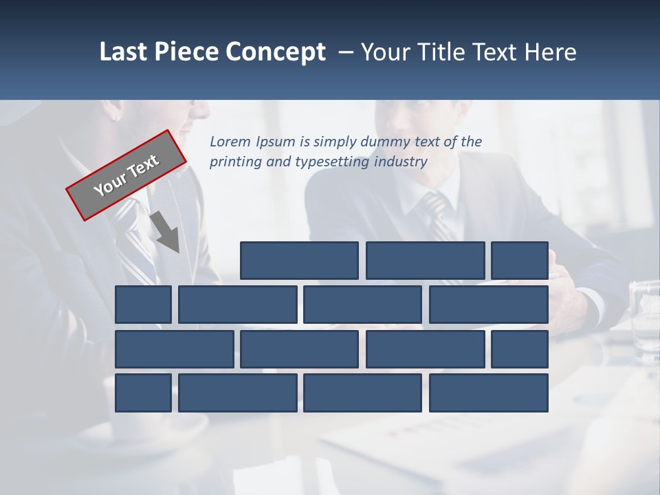 Two Men Sitting At A Table With A Tablet PowerPoint Template