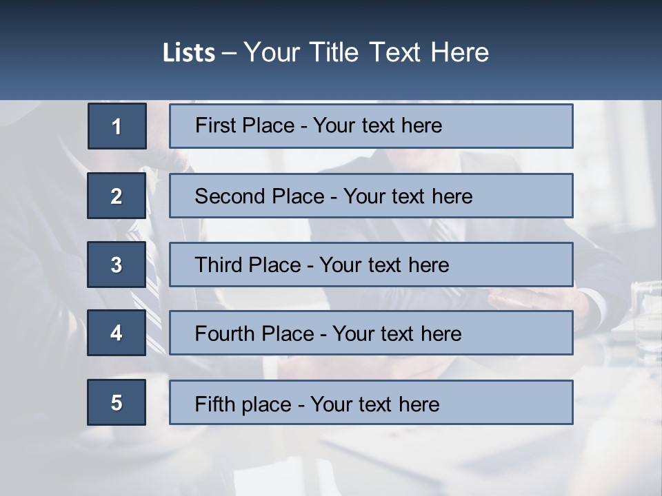 Two Men Sitting At A Table With A Tablet PowerPoint Template