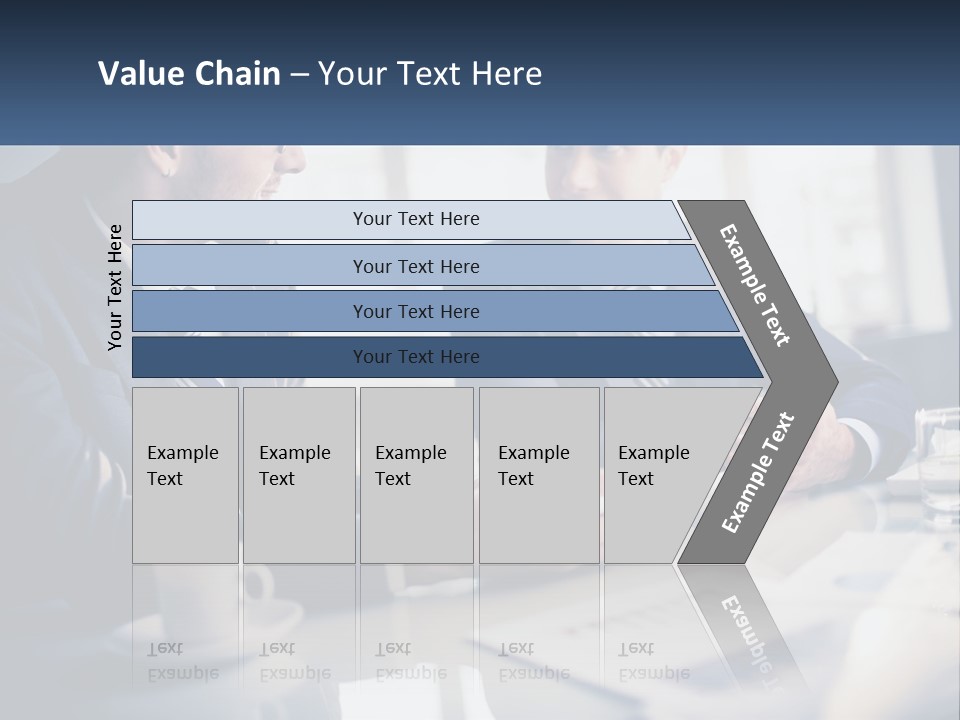 Two Men Sitting At A Table With A Tablet PowerPoint Template