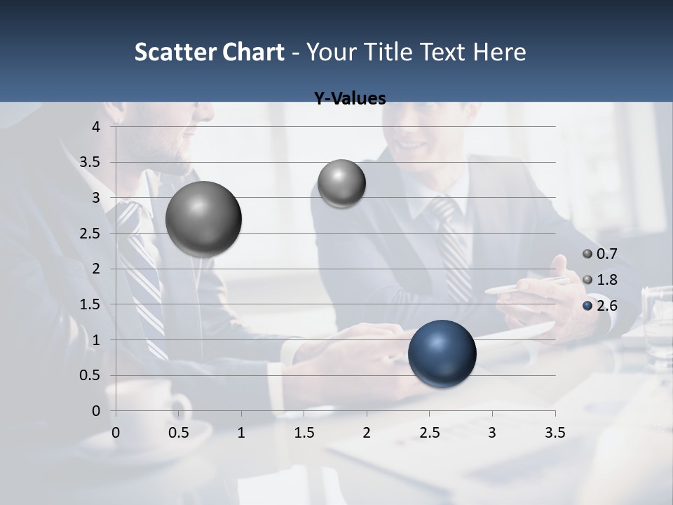 Two Men Sitting At A Table With A Tablet PowerPoint Template
