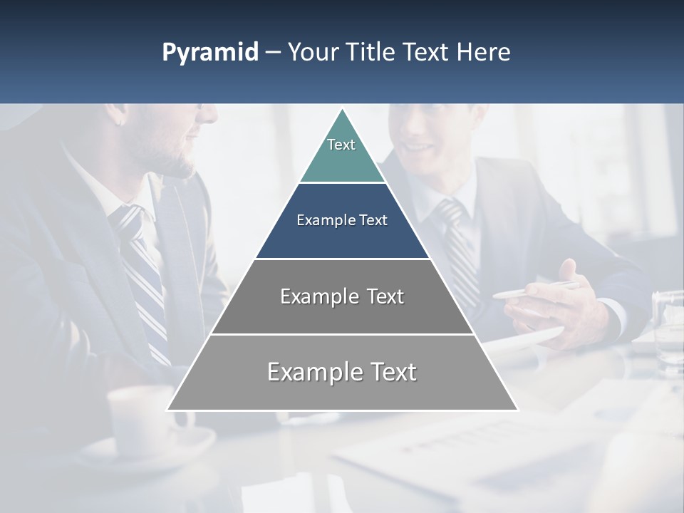 Two Men Sitting At A Table With A Tablet PowerPoint Template