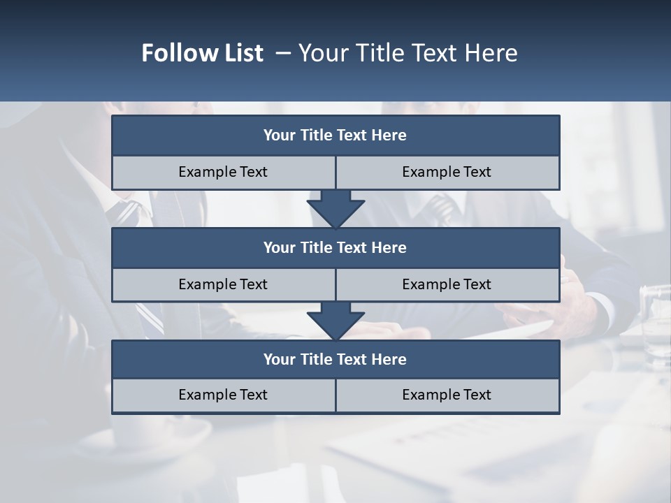 Two Men Sitting At A Table With A Tablet PowerPoint Template
