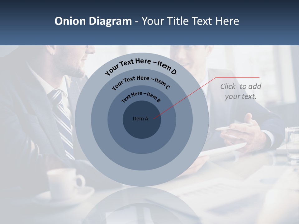 Two Men Sitting At A Table With A Tablet PowerPoint Template