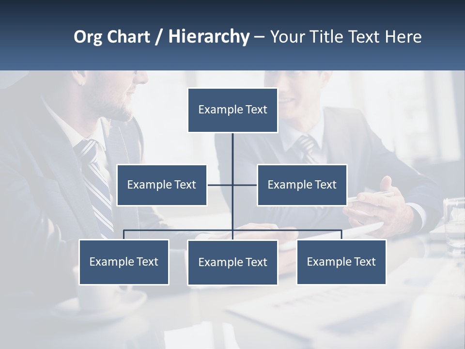 Two Men Sitting At A Table With A Tablet PowerPoint Template