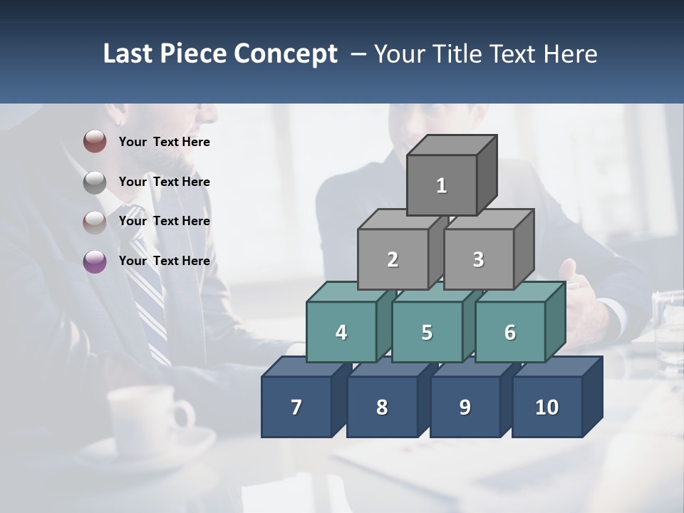Two Men Sitting At A Table With A Tablet PowerPoint Template