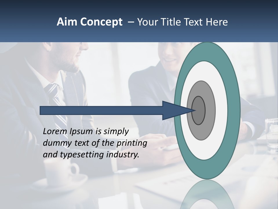 Two Men Sitting At A Table With A Tablet PowerPoint Template