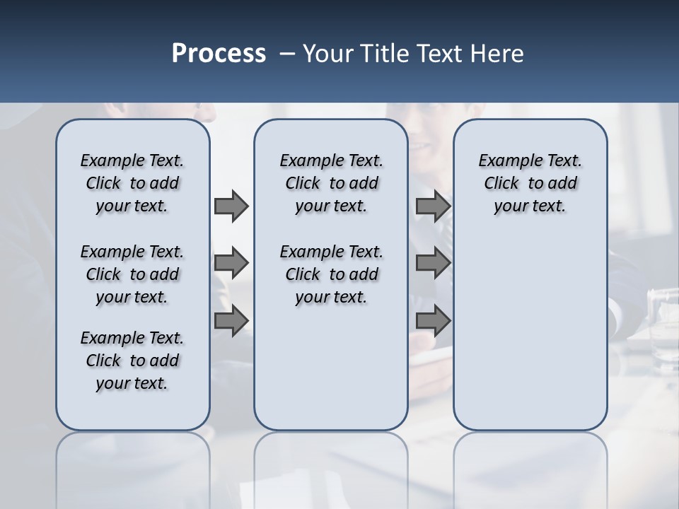 Two Men Sitting At A Table With A Tablet PowerPoint Template