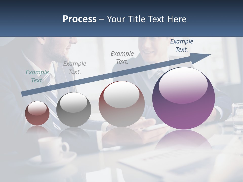 Two Men Sitting At A Table With A Tablet PowerPoint Template