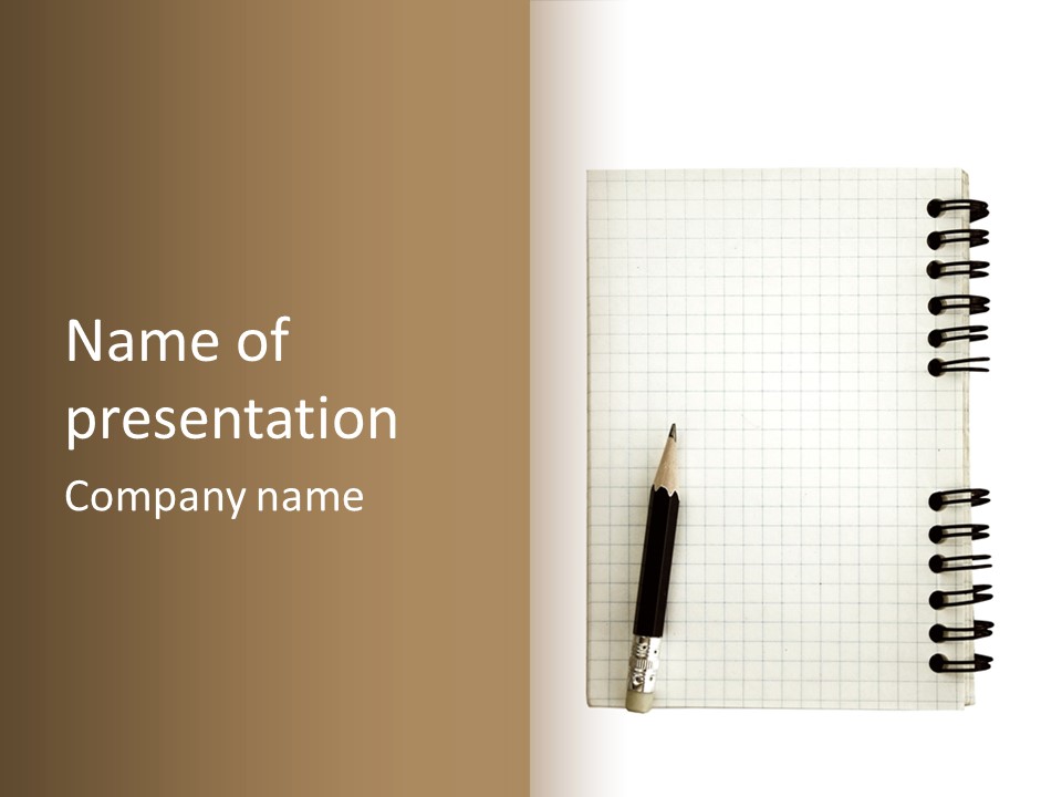 A Notepad With A Pen On Top Of It PowerPoint Template