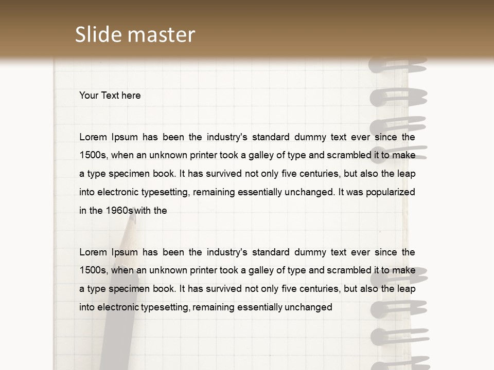 A Notepad With A Pen On Top Of It PowerPoint Template