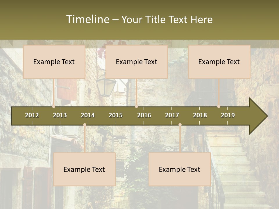 A Painting Of A Narrow Street With Flowers On It PowerPoint Template