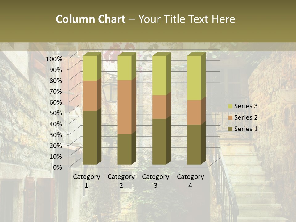 A Painting Of A Narrow Street With Flowers On It PowerPoint Template