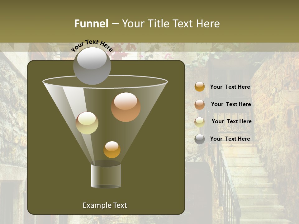 A Painting Of A Narrow Street With Flowers On It PowerPoint Template